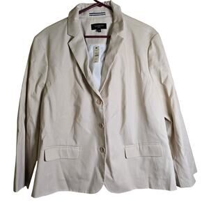 Talbots Blazer Womens 22W Beige Career Office Jacket